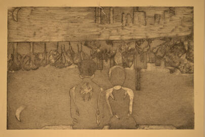 Miles &amp; Gwen, Intaglio Printmaking, 10 x 10 inches, 2025